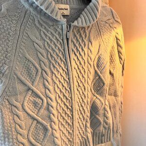 Sunday Best Baby Blue Cable Knit Zip Sweater